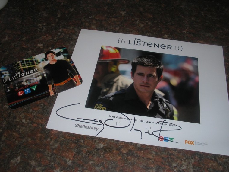 Autographed picture of Craig Olejnik as Toby Logan from The Listener